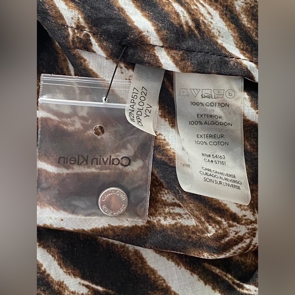 Calvin Klein Animal Print Crew Neck Short Puff Sleeve Blouse Size 3X - Picture 9 of 10